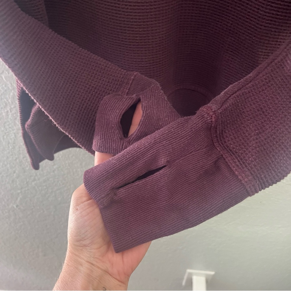 Athleta Coaster Luxe Waffle Sweatshirt in Cabernet - Women's Size SMALL - Picture 6 of 13